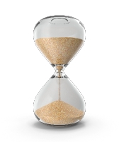 Hourglass representing expedited 5-day process serving